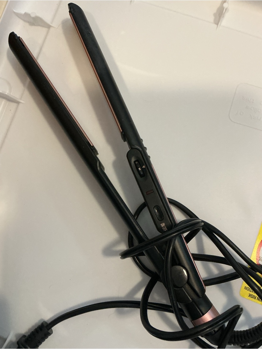 InfinitiPRO Slim Black Hair Straightener with Rose Gold Plates - Picture 2 of 2